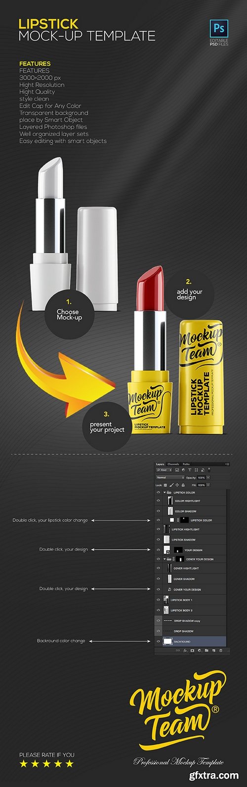 Lipstick Mock-up Template