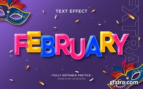 PSD february text effect