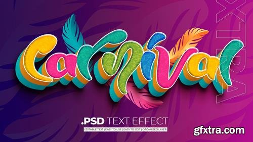 PSD 3d carnival colorful text style effect