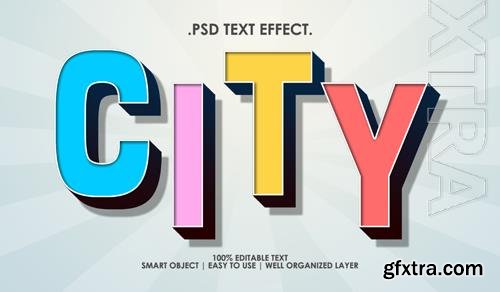 PSD city color retro text style effect