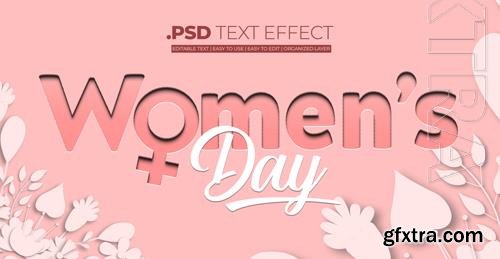 PSD womens day paper cut text style effect