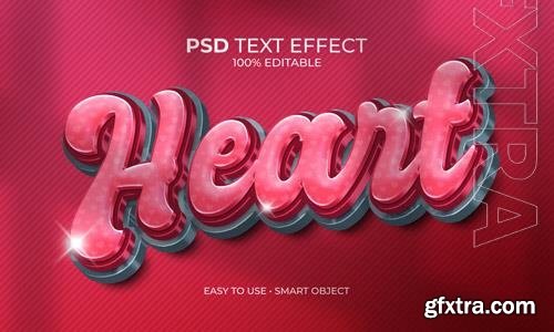 PSD heart magenta text effect