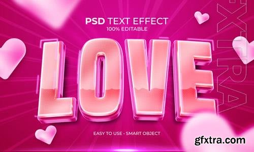 PSD love 3d pink magenta text effect