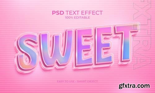 PSD sweet holographic text effect