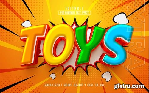 Toys 3d editable psd text effect style