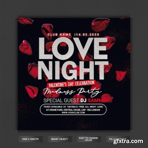 Love night club party flyer template