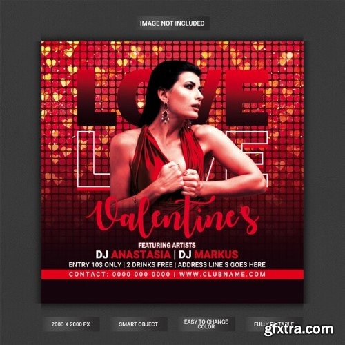 Valentine\'s day celebration party flyer template