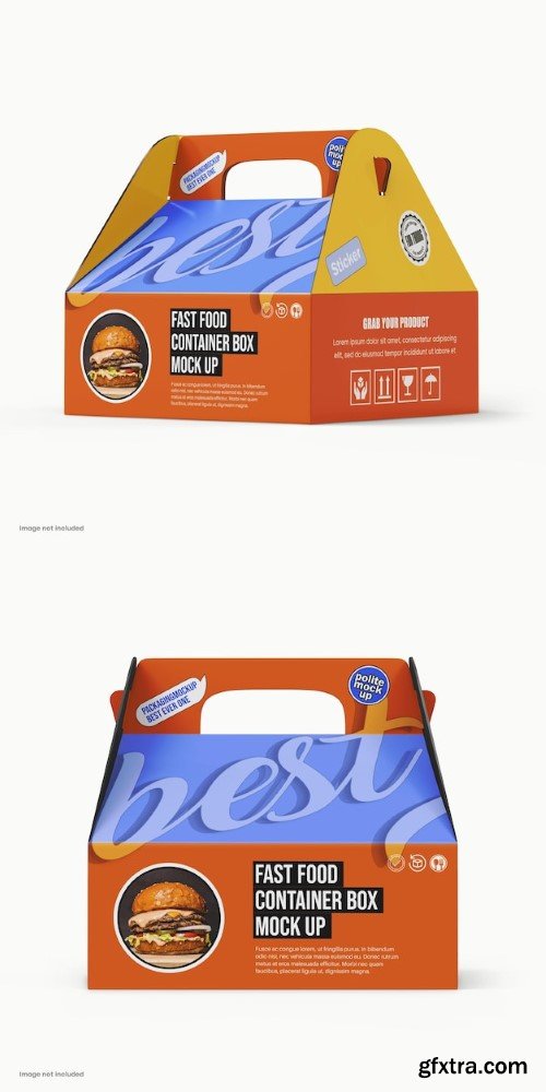 Food carry picnic takeaway box mockup