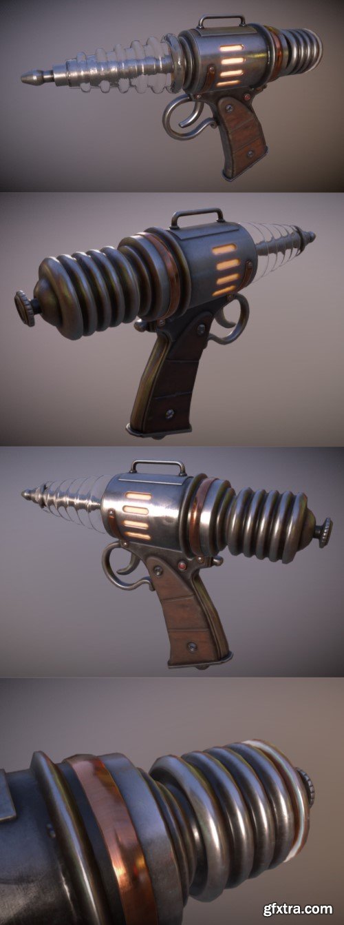 Retro-Futuristic Ray Gun 3d model