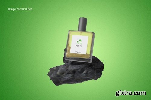 Floating perfume bottle mockup