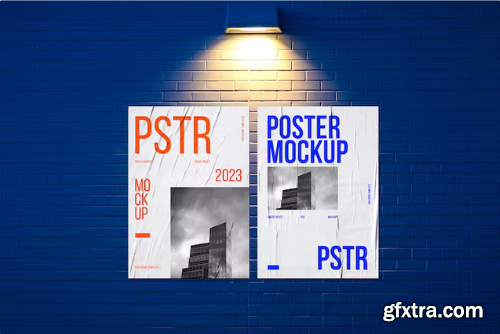 Glued Posters Mockup