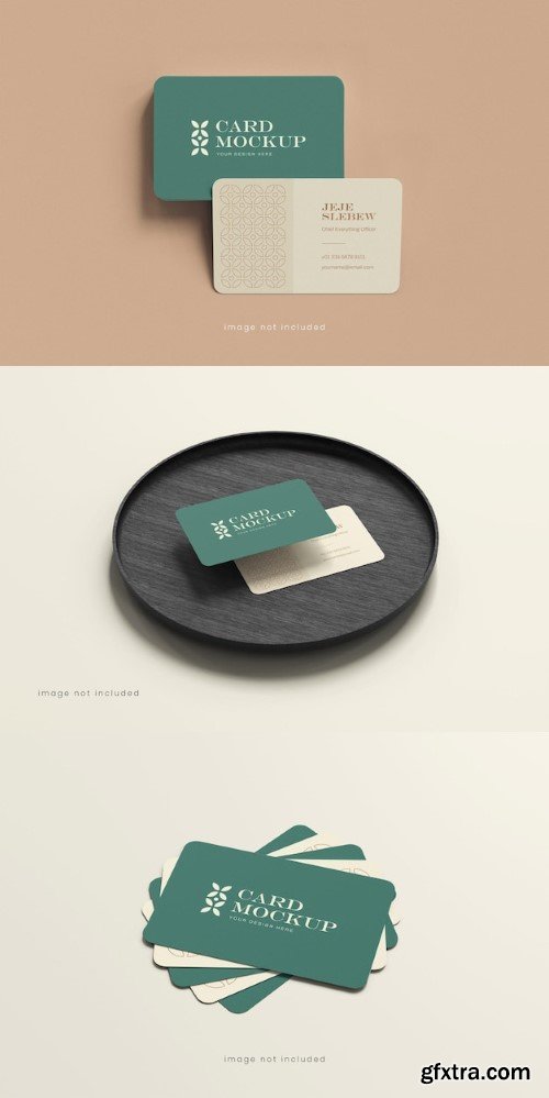 Rounded business card mockup