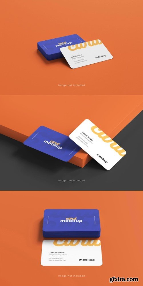 Rounded business card mockup