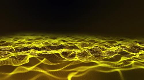 Videohive - Abstract digital particle wave and light abstract background - gold - 43103873 - 43103873