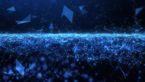 Videohive - Futuristic motion background with form wave and plexus object in slow motion - 43103875 - 43103875