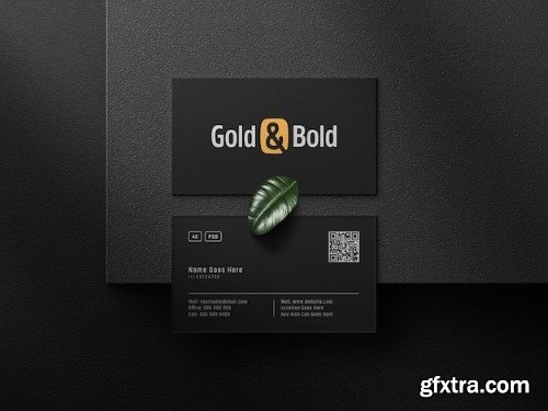 Modern business card mockup with realistic letterpress effects