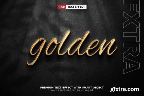 PSD super golden chrome metallic luxury 3d editable text effect style mockup