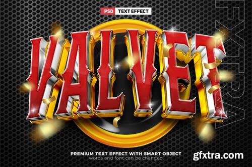 PSD luxury red valvet 3d editable text effect