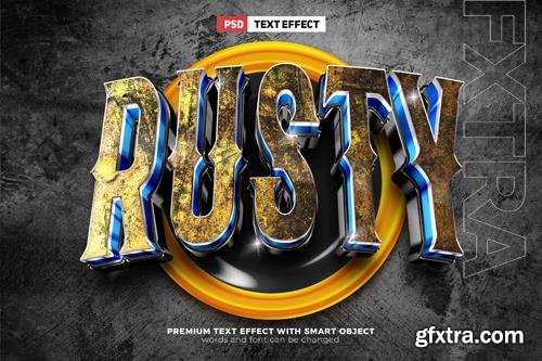 PSD yellow rusty robot esport team 3d editable text effect