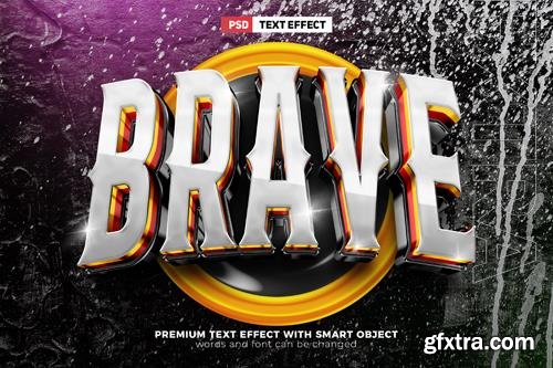 PSD brave guild esport team 3d editable text effect