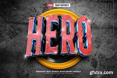 PSD hero robot esport team 3d editable text effect