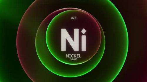 Videohive - Nickel Periodic Table Science Content Title Design Animation on Abstract Red Green Gradient Rings - 43150036 - 43150036