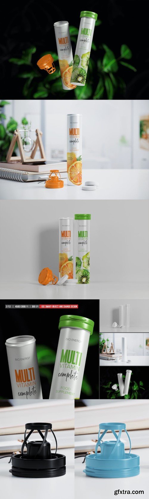 Plastic Tablets Tube Mockup