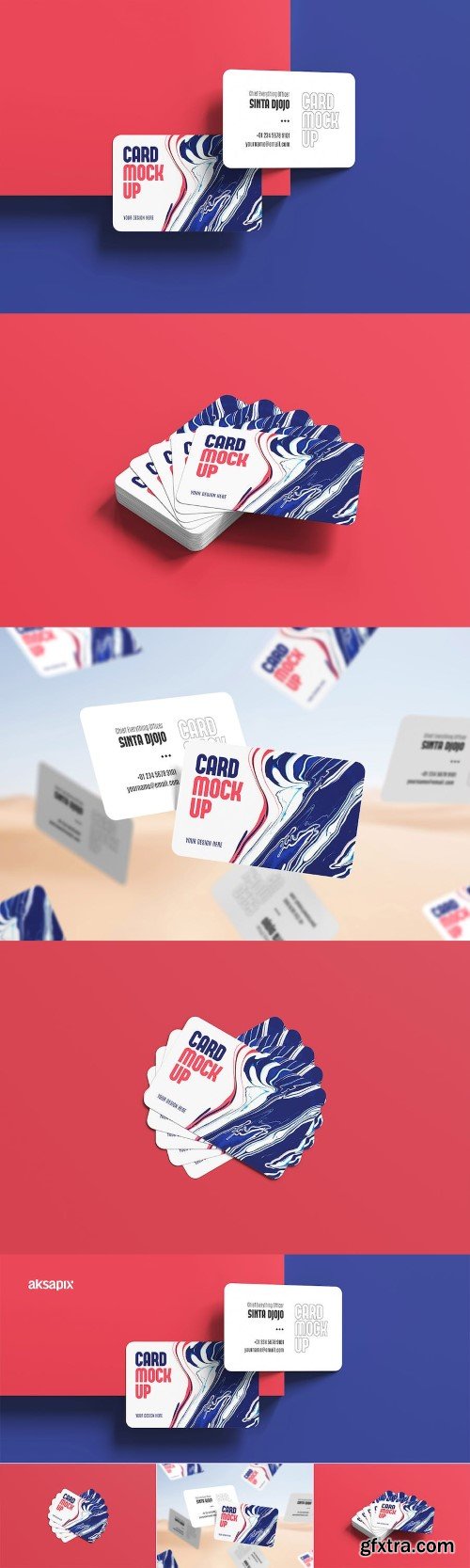 Rounded Business Card Mockup