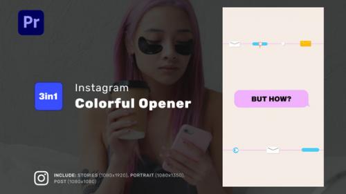 Videohive - Instagram Colorful Opener - Reels, TikTok Post, Stories for Premiere Pro - 43208505 - 43208505