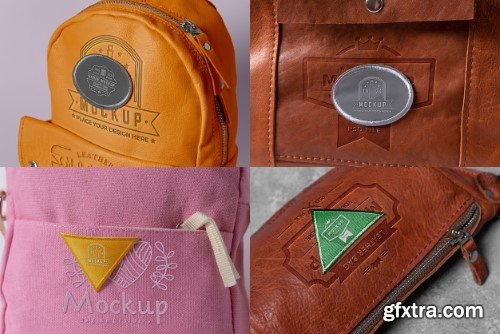 Stylish bag with patch mockup