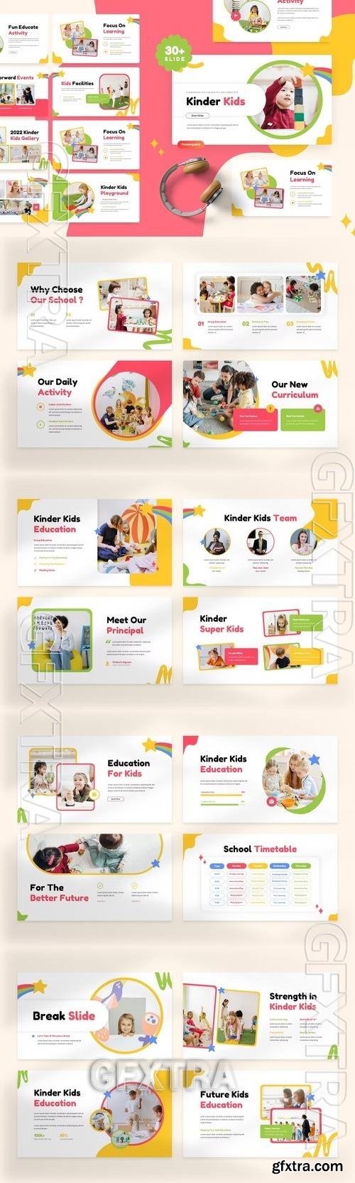 Kinder Kids - Kindergarten & Preschool Powerpoint TJR233D