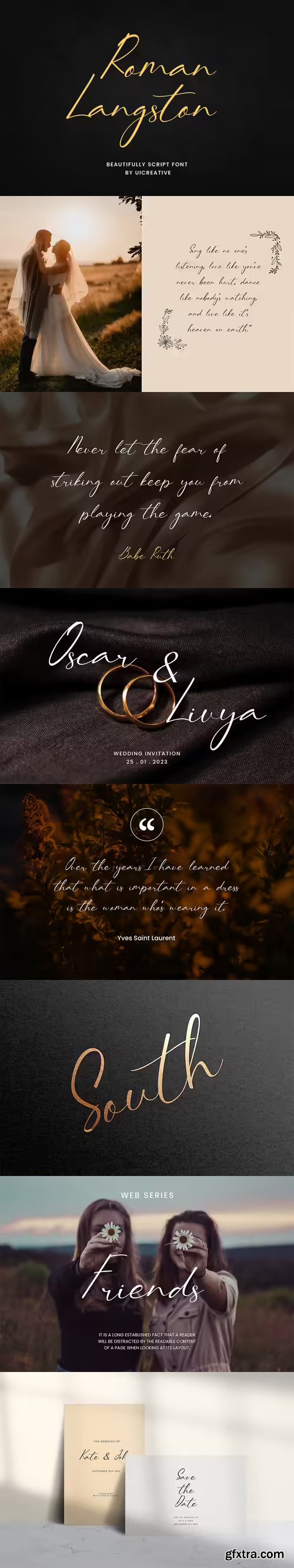 Roman Langston Beautifully Script Font