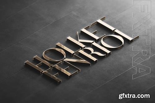 PSD logo mockup perspective 3d gold