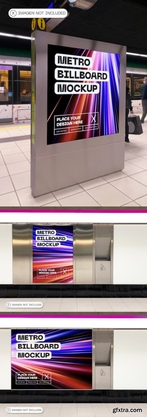 Mockup billboard underground poster promo