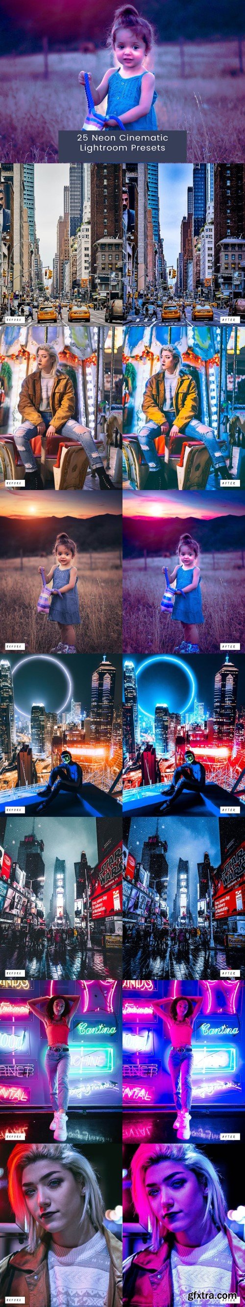 25 Neon Cinematic Lightroom Presets