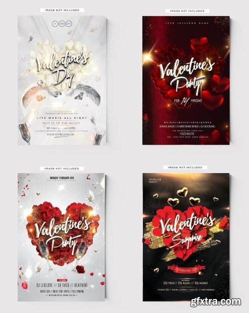 Happy hearts day artist flyer templates