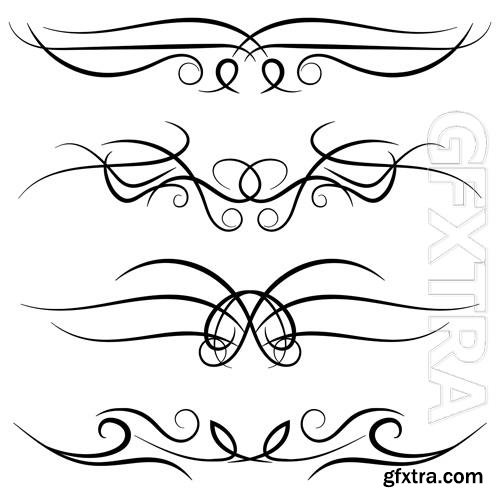 Vintage decorative curls swirls monograms, borders, drawing vector elements