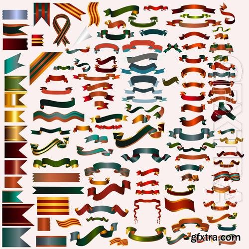Vector coloured ribbons collections