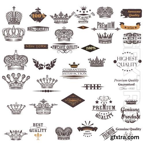 Vector crown designs collection