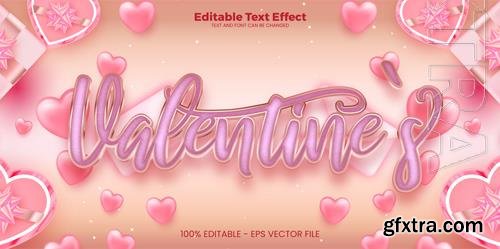 Vector valentines editable text effect 3d text effect template