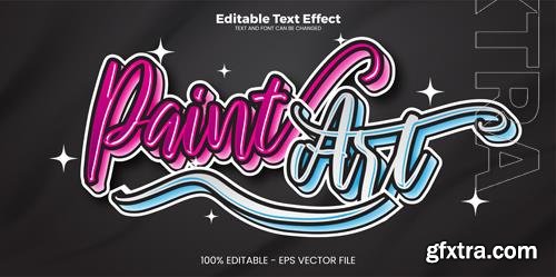 Vector paint art editable text effect in modern trend style