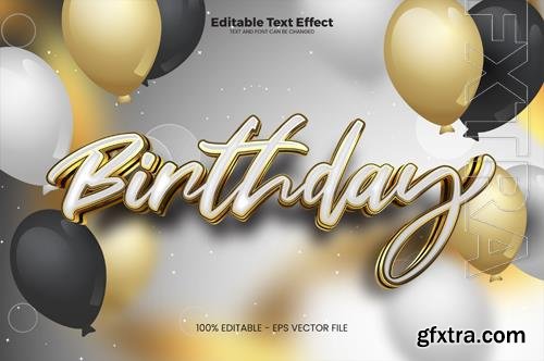 Vector birthday editable text effect in modern trend style