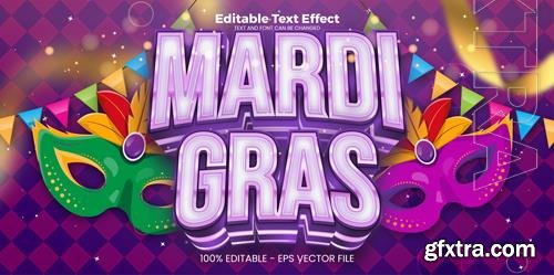 Vector mardi gras editable text effect in modern trend style vol 2