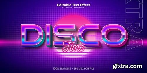 Vector disco time editable text effect in modern trend style