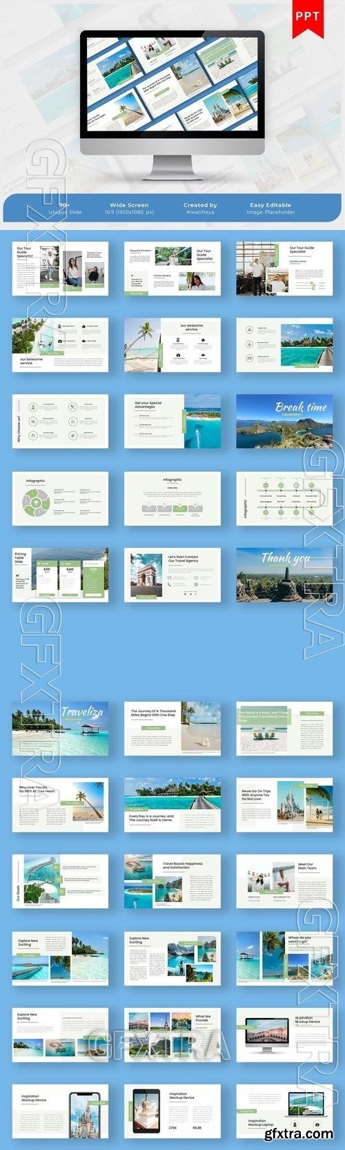 TRAVELIZA PowerPoint Template TNZUE9N