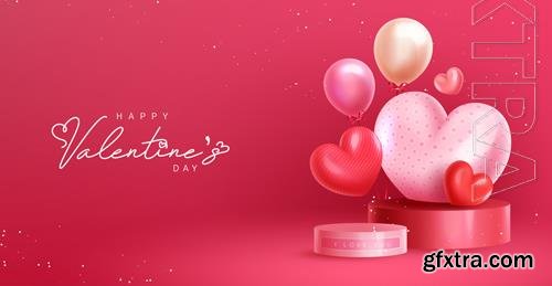 Happy valentine's day vector background with hearts