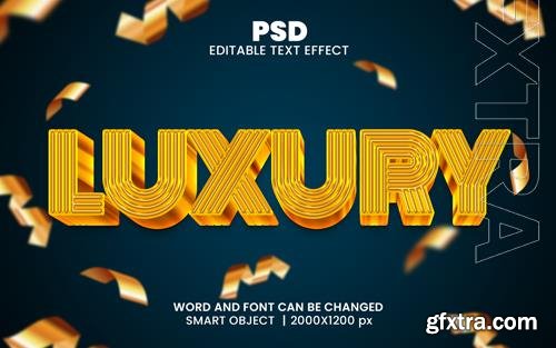 PSD luxury golden 3d editable photoshop text effect style with background