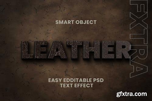 PSD letaher material text effect mockup