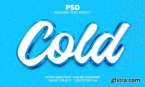 PSD cold 3d editable photoshop text effect style with background