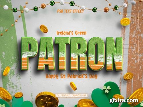 PSD st patrick's day editable text effect